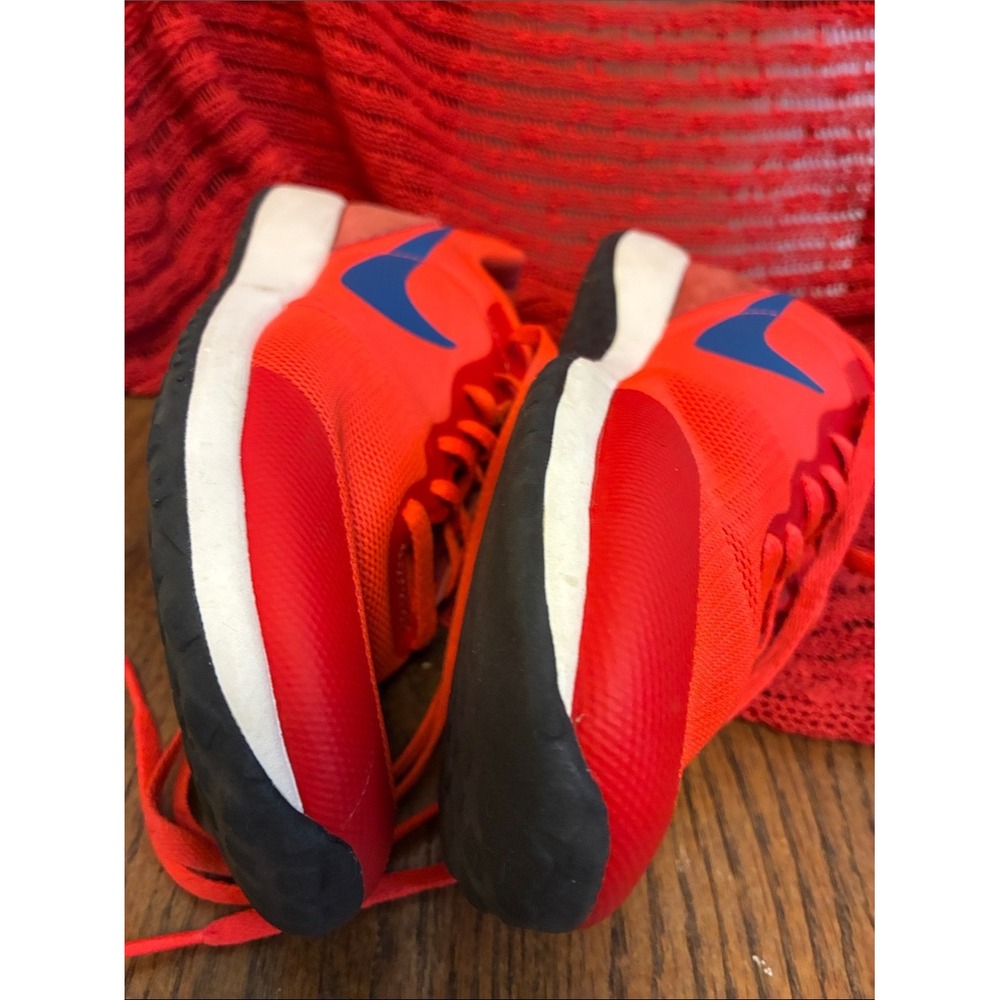 Nike Bright Orange Sneakers with Blue Swoosh 7 - Picture 4 of 6